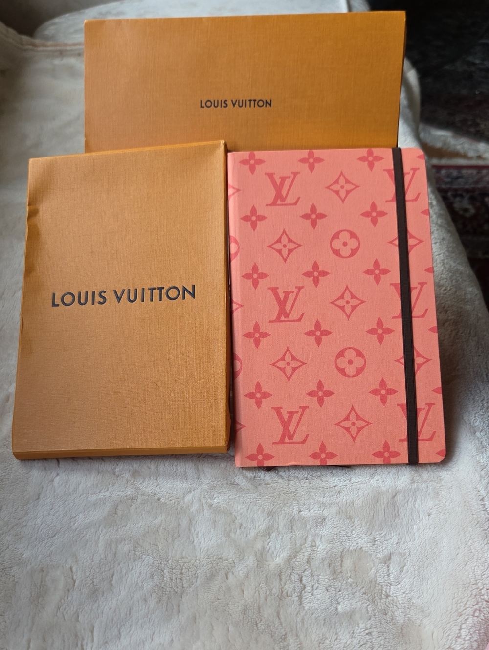 Louis Vuitton Pink Monogram Notebook with Dark Brown Elastic - Picture 2 of 7